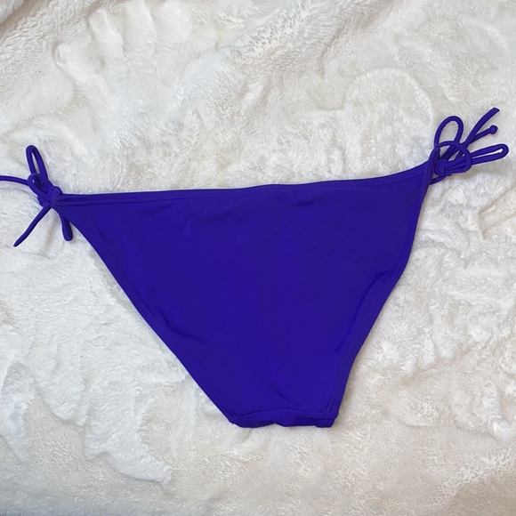 NWOT Victoria’s Secret Neon Purple Stringy Tiny Tie Bikini Bottoms MEDIUM - Picture 4 of 9